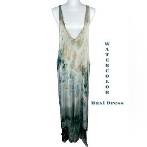Marbled Watercolor Maxi Dress